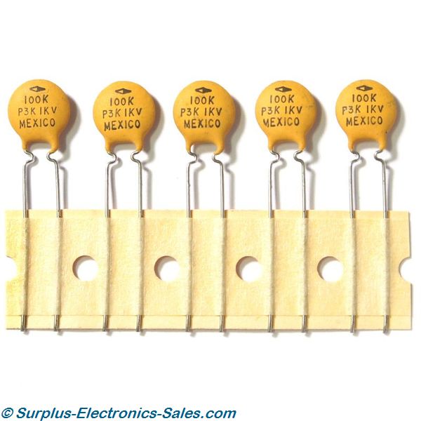 100pF Ceramic Capacitor Pkg/5 - Click Image to Close